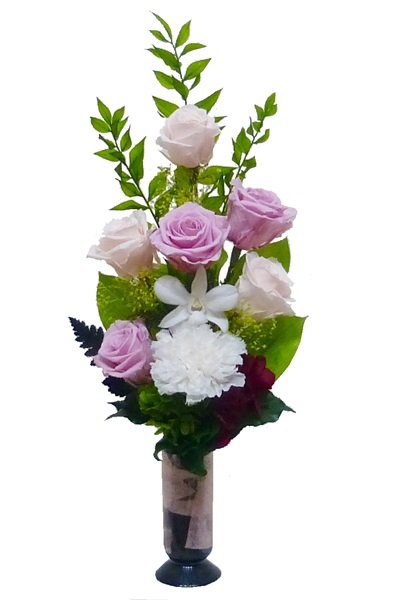 画像1: プリザーブドフラワー仏花175　サイズ（M)　(花器は付属しておりません） (1)
