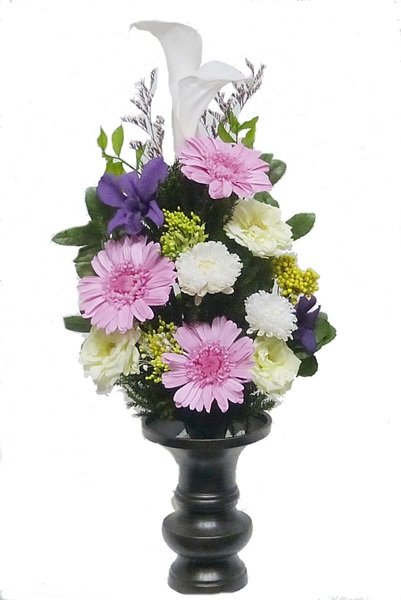 画像1: プリザーブドフラワー仏花186　サイズ（M)　(花器は付属しておりません） (1)