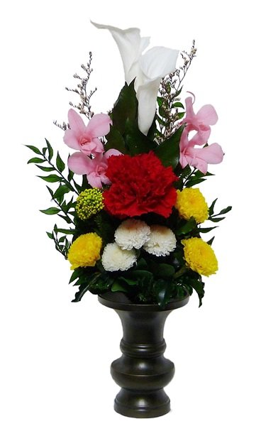 画像1: プリザーブドフラワー仏花116　サイズ（M)　(花器は付属しておりません） (1)