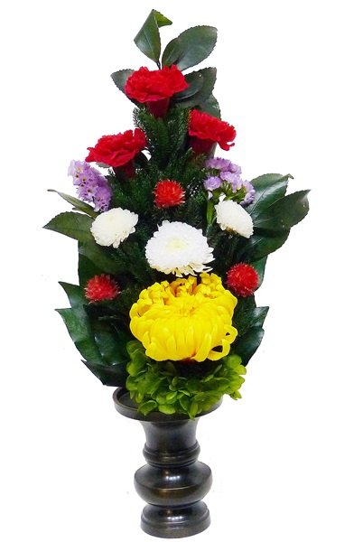 画像1: プリザーブドフラワー仏花163　サイズ（M)　(花器は付属しておりません） (1)