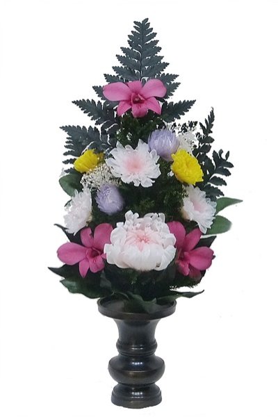 画像1: プリザーブドフラワー仏花153　サイズ（M)　(花器は付属しておりません） (1)