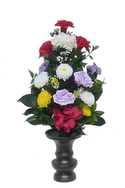 画像1: プリザーブドフラワー仏花079　サイズ（M)　(花器は付属しておりません） (1)