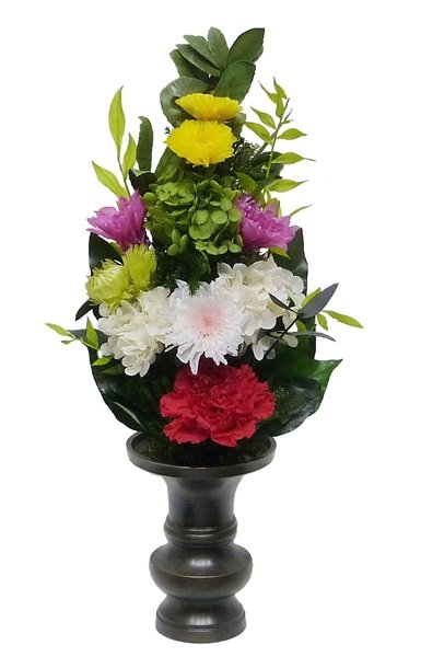画像1: プリザーブドフラワー仏花058　サイズ（M）（花器は付属しておりません） (1)